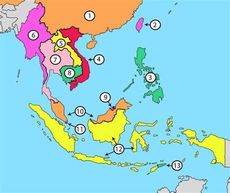 Key Principles of MAP Map Quiz of Southeast Asia
